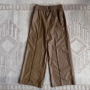 Faux Leather Wide Leg Pants High Rise Minimalist Women M Who What Wear